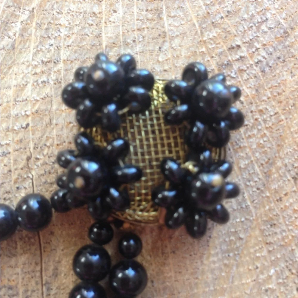 Antique Black Beaded Bracelet